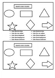 English Worksheet: Colors and shapes