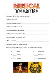 English Worksheet: About Musicals