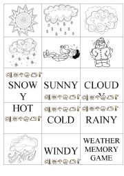 English Worksheet: weather memory