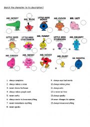 English Worksheet: Personality adjectives mr and miss