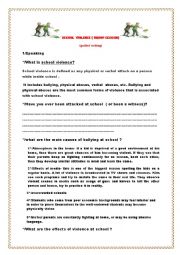 English Worksheet: violence at school