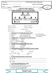 English Worksheet: mid-term test