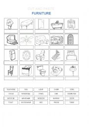 English Worksheet: HOUSE - FURNITURE- CUT AND PASTE