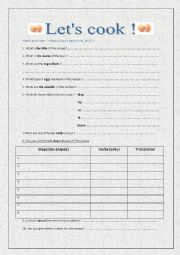 English Worksheet: French style omelette