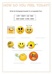 English Worksheet: How do you feel today?