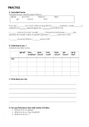 English Worksheet: Beginners Present Simple Practice Activities