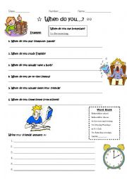 English Worksheet: When do you...