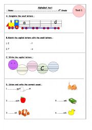 alphabet worksheet