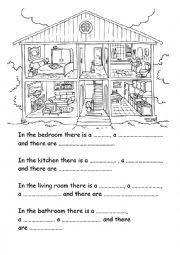 English Worksheet: Rooms in the house and furniture
