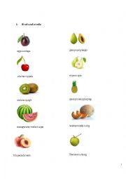 English Worksheet: fruits ws