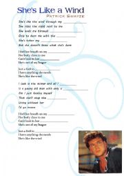 English Worksheet: Shes like a wind