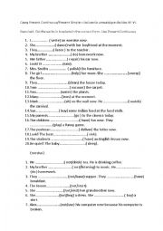 English Worksheet: present Continous exercises