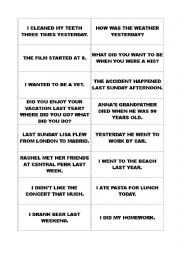 English Worksheet: Questions and Answers Game
