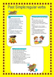 English Worksheet: Past Simple:Regular Verbs