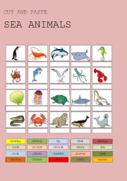 English Worksheet: SEA ANIMALS