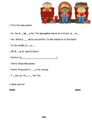 cinema worksheet