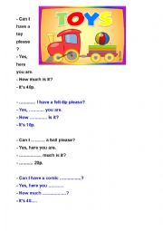 English Worksheet: at the toy shop