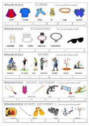 English Worksheet: SPELLING PUZZLE