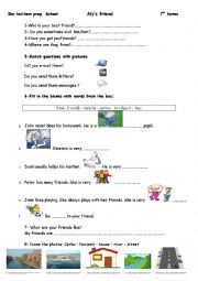 English Worksheet: alys friend