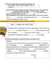 English Worksheet: language tasks