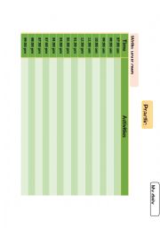 English Worksheet: Time table daily routine