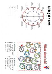 English Worksheet: telling the time