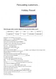 English Worksheet: Tourism - Persuading a customer