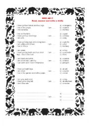 English Worksheet: Animal riddles