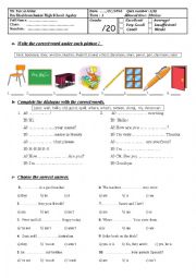 English Worksheet: Focus textbook first term Test 1