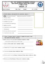 English Worksheet: exam paper for the prep classes