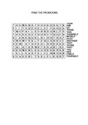 English Worksheet: FIND THE PRONOUNS