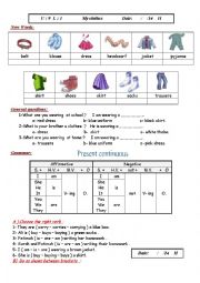 English Worksheet: Clothes