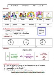 English Worksheet: Day by day