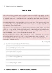 English Worksheet: future