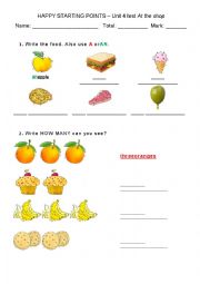 English Worksheet: Happy Street 1 or HSP test Unit 4