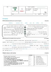 English Worksheet: 9th form: Test N2 