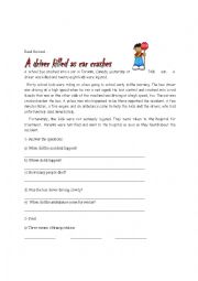 English Worksheet: Reading comprehension