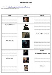 English Worksheet: Webquest Harry Potter