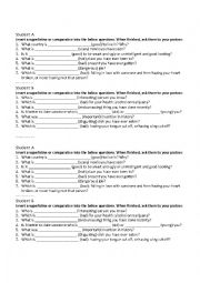 English Worksheet: Comparatives/superlatives