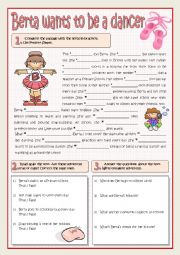 English Worksheet: BERTA WANTS TO BE A DANCER