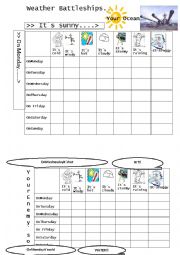 English Worksheet: Weather Battleships for Kids and Adults