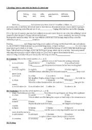 English Worksheet: how to cope with the death of the loved one