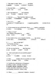 English Worksheet: Test on grammar and vocabulary