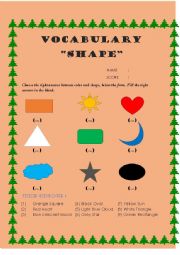 English Worksheet: vocabulary of shape and colour