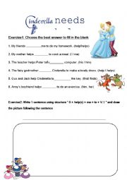 English Worksheet: Cinderella needs help