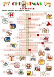 English Worksheet: Christmas Crossword