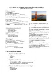 English Worksheet: San Francisco song