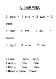 Numbers 0-10