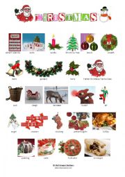 English Worksheet: CHRISTMAS VOCABULARY - PICTIONARY