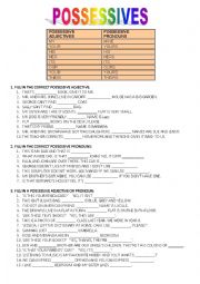 English Worksheet: Possessives